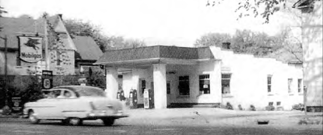 The historic Mobil station building at 238 N Main St., now home to Romeo Veterinary Hospital